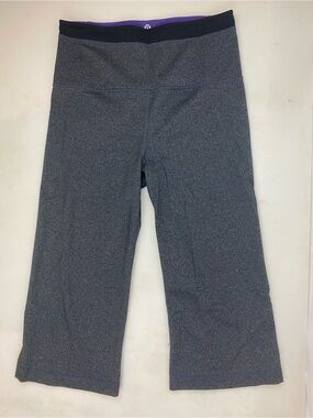 Lululemon Reversible Crop Yoga Pants Gray Purple Fold Over Waist Size 6